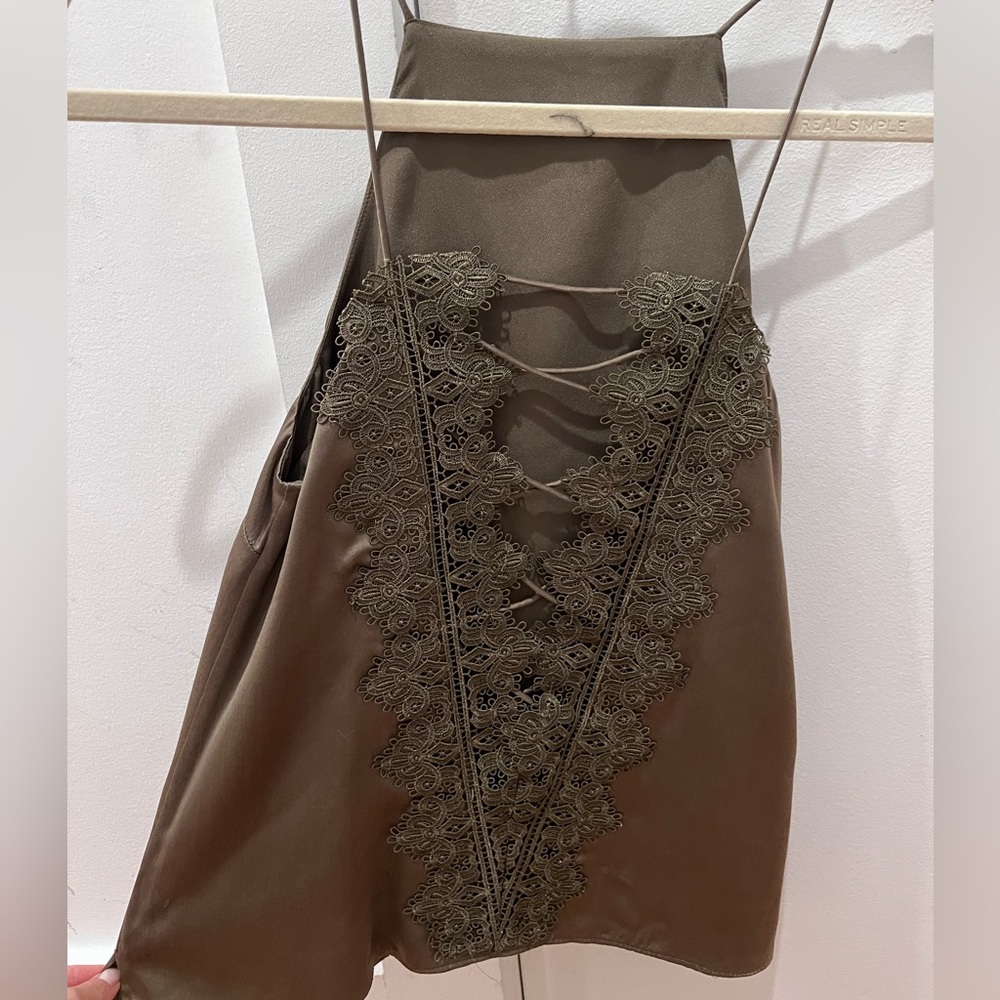 Green silk cami nyc camisole